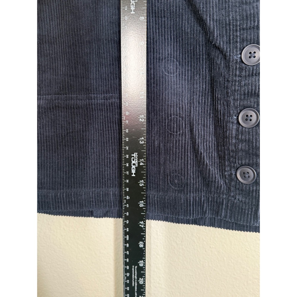 Marine Layer Corduroy Navy Blue Skirt Womens Sz 12 Button Front Pockets Academia - Picture 7 of 9